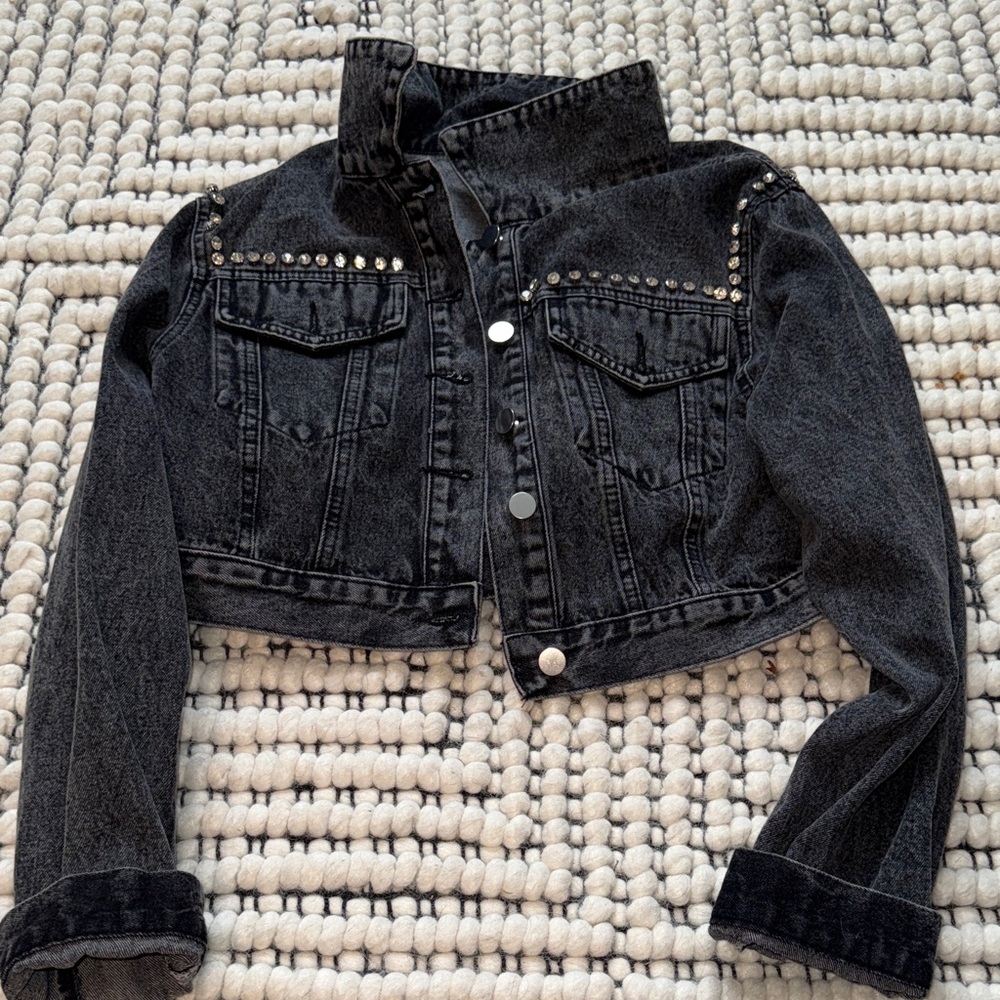 Studded Black Denim Jacket